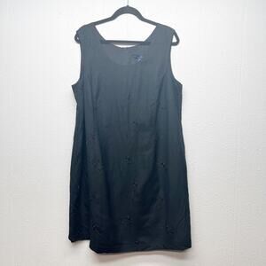 Venue Embroidered Floral Dress Womens 20 Linen Midi Beach Coastal Lagenlook Chic